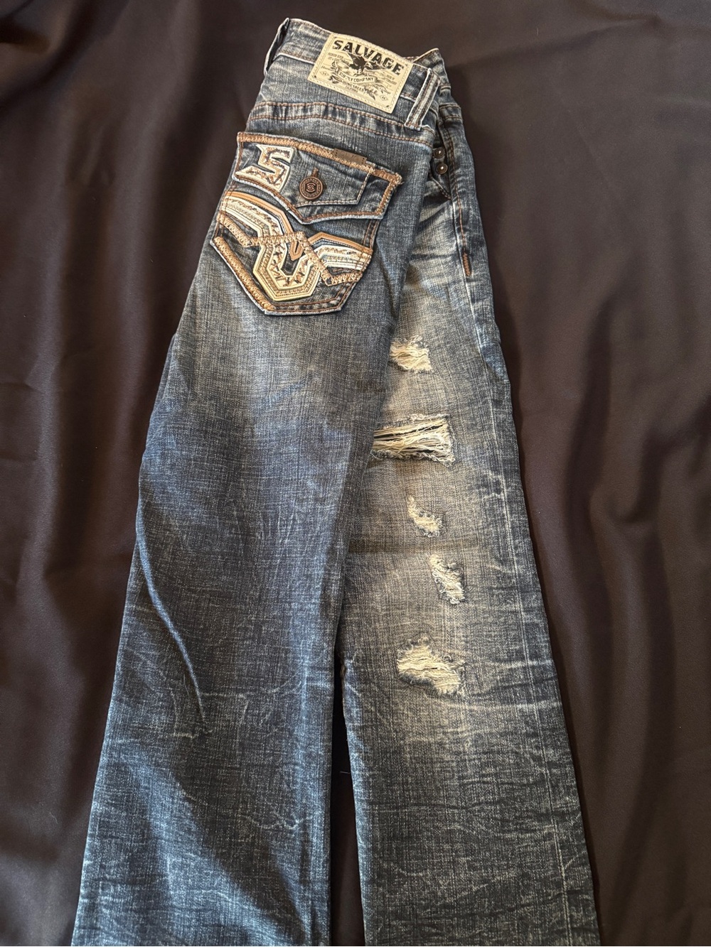 Salvage Men's Ripped Jeans - Picture 3 of 5